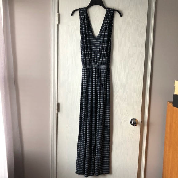 Max Studio Super Soft Blue Striped Maxi Dress - Picture 4 of 4